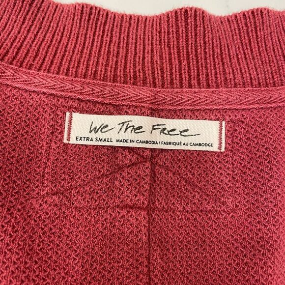 Free People Red V-Neck Ribbed Top - Picture 3 of 9